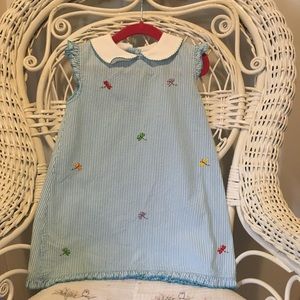 Girls 4T blue seersucker dress